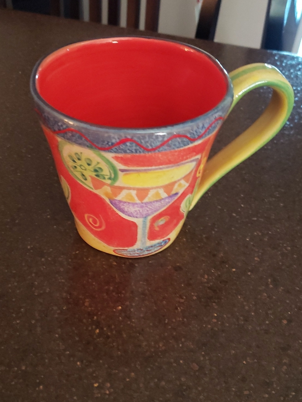 AMBIANCE COLLECTIONS FIESTA! COFFEE MUG MARGARITA CACTUS RED PURPLE GREEN